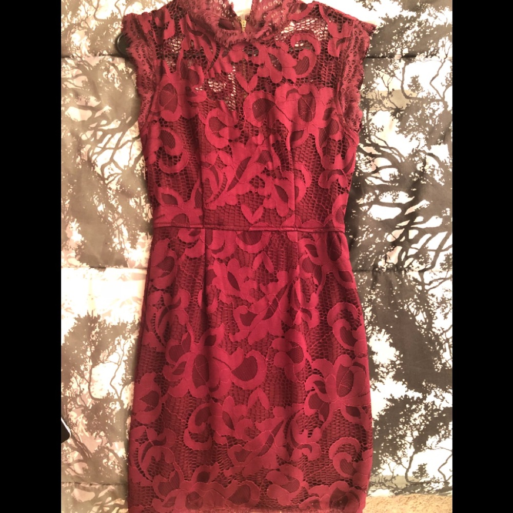 Women burgundy dress